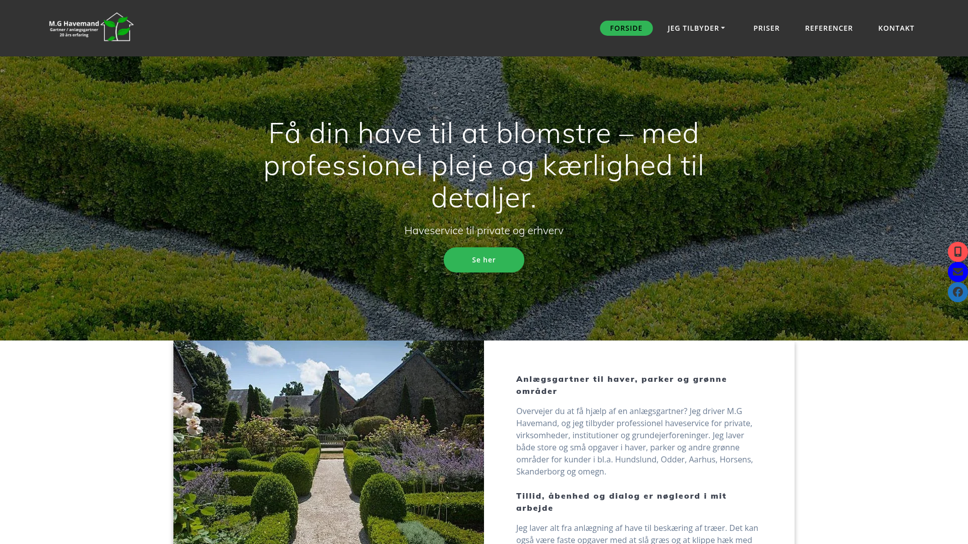 MG Havemand – hjemmeside