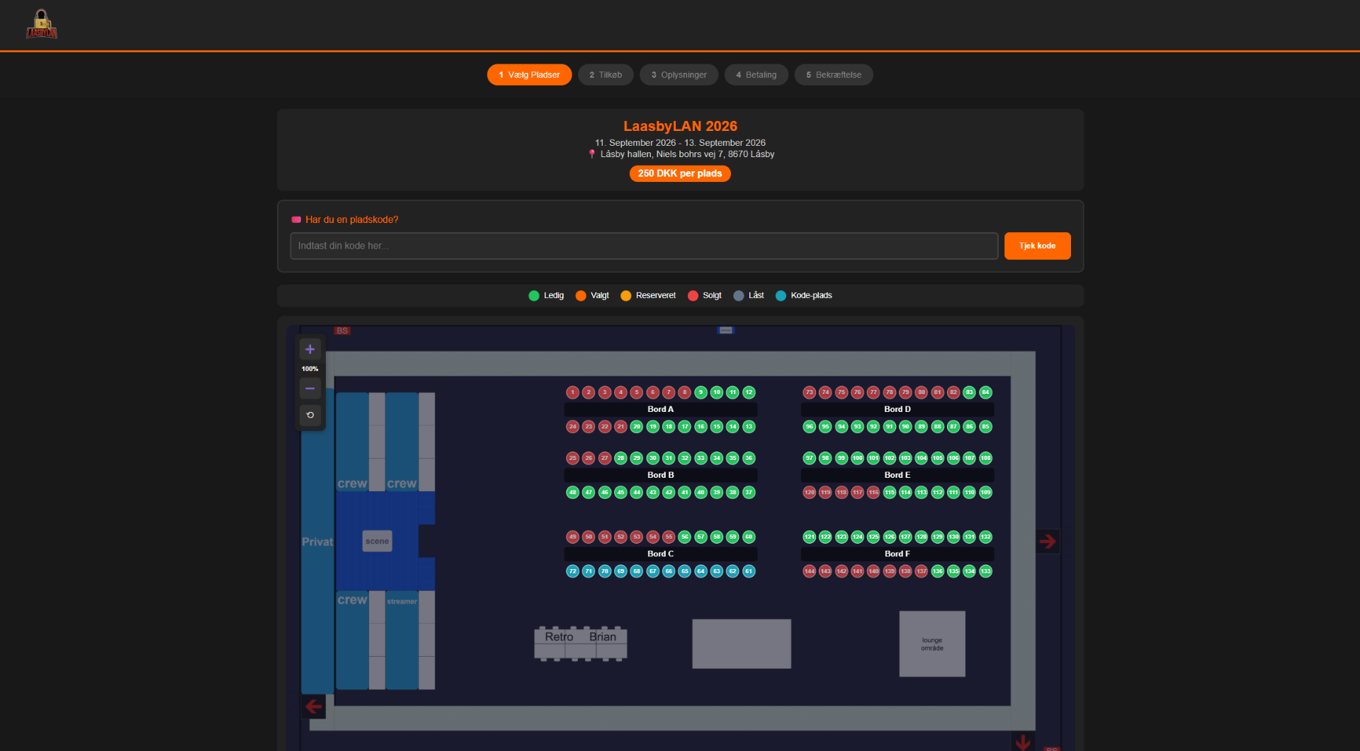 LaasbyLAN billetsystem dashboard